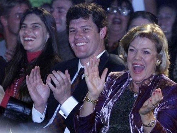 Gretel, James and Ros Packer in 2001. Picture: Supplied