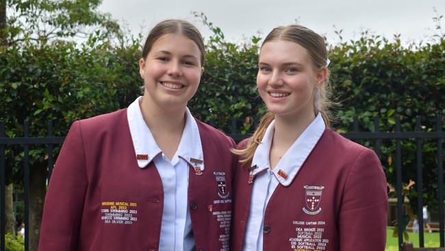 Brigidine College students Indie Smith and Natasha Townley.