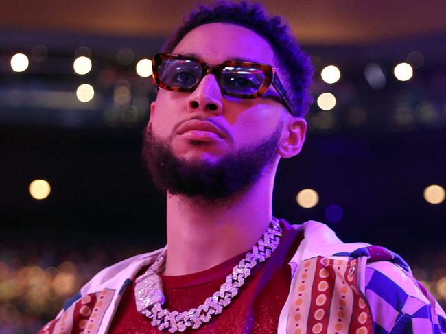 Ben Simmons during the NBA playoffs, in which the Nets were swept in the first round by the Boston Celtics. Picture: Maddie Meyer/Getty Images