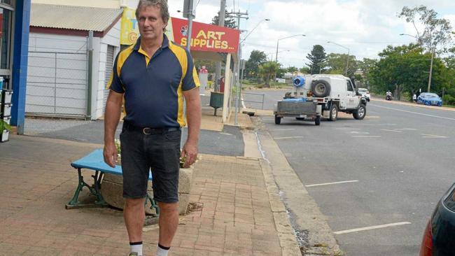 NOT FAR ENOUGH: Andrew Hope, of Gracemere Hardware on Lawrie St, believes improvements should go as far as Ranger St. Picture: Jann Houley