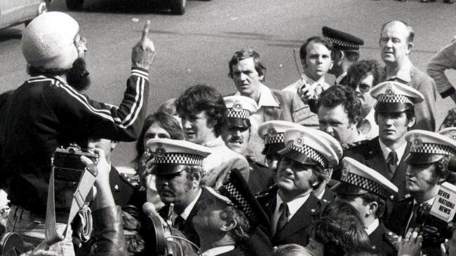 Wayne Bennett was on hand with the Queensland Police during a street demonstration in 1978.