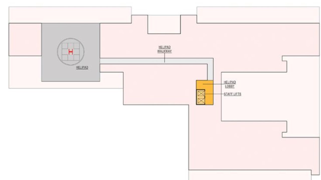 Level seven will feature a helipad.