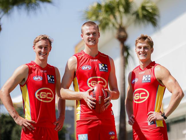 Gold Coast Suns player Sam Clohesy after learning he will make his AFL debut against the GWS Giants. Photo: Gold Coast Suns