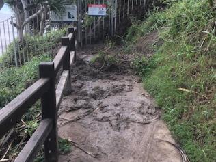 Repairs at Burleigh's Oceanview walking track.