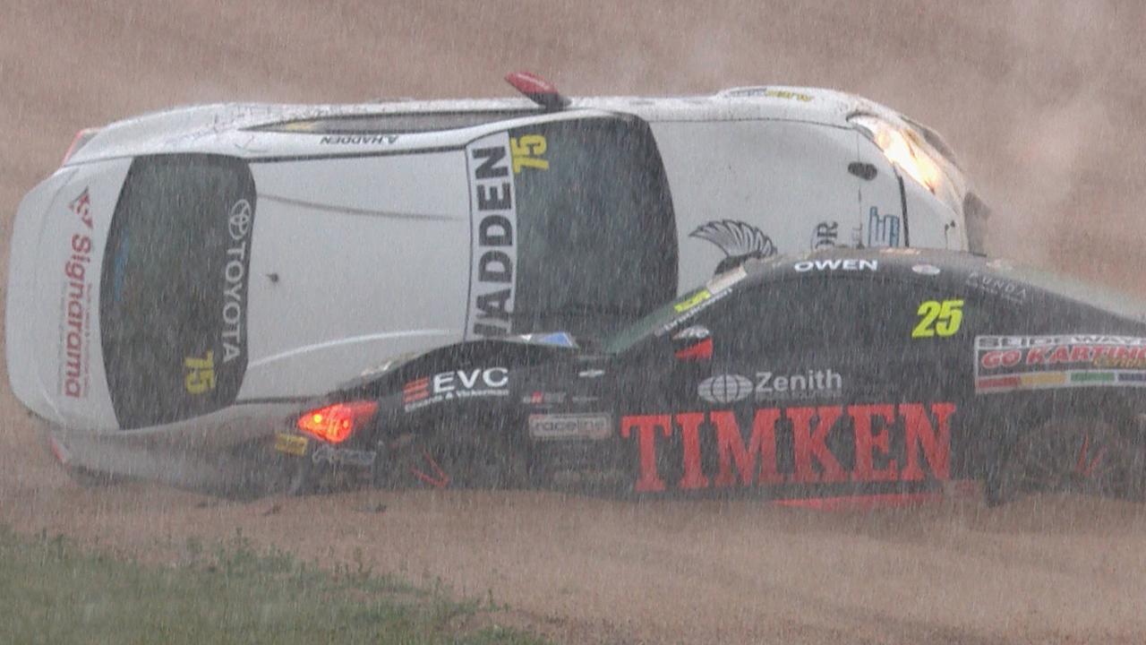 Wet weather wreaked havoc at Mount Panorama.