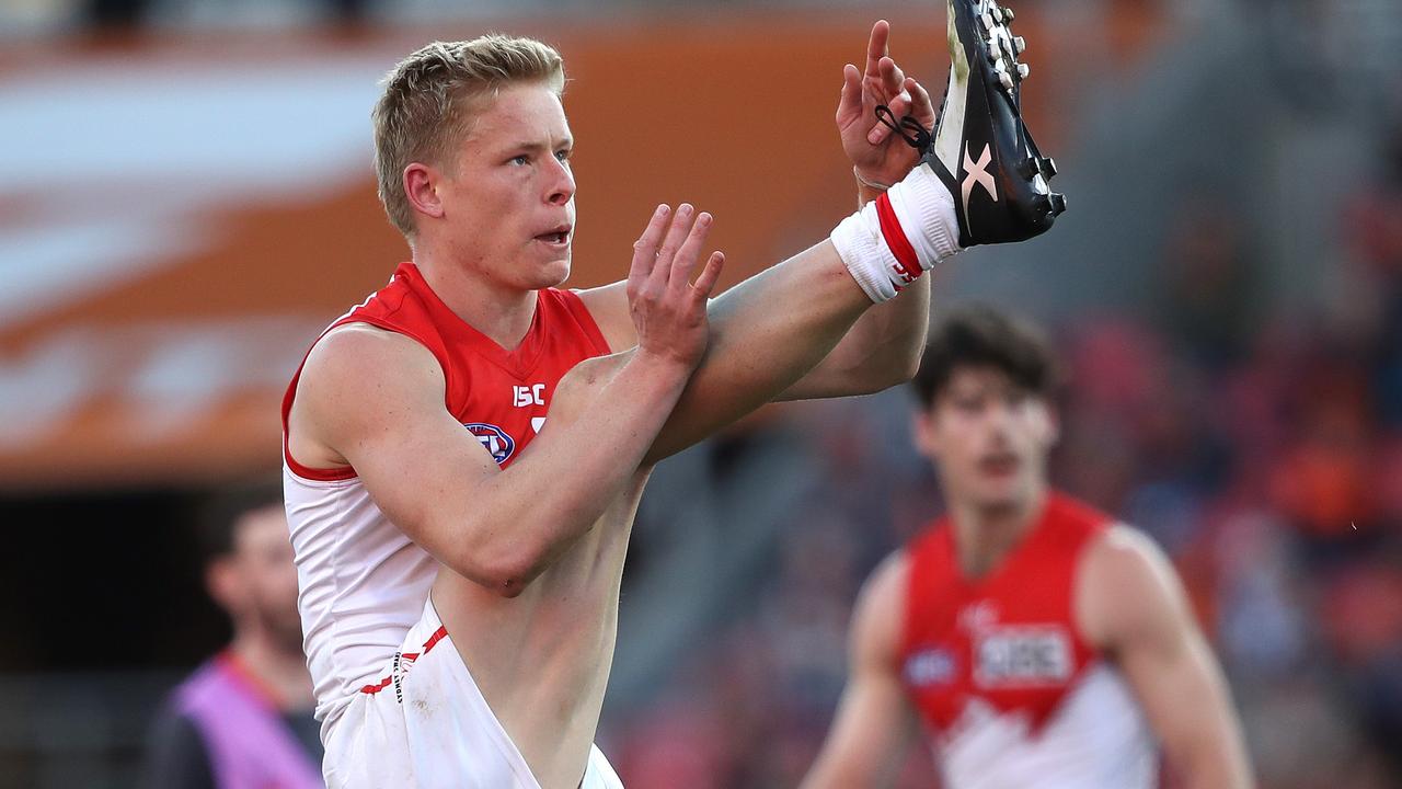 AFL 2019 Sydney Swans: James Bell debut in Isaac Heeney’s 100th game ...