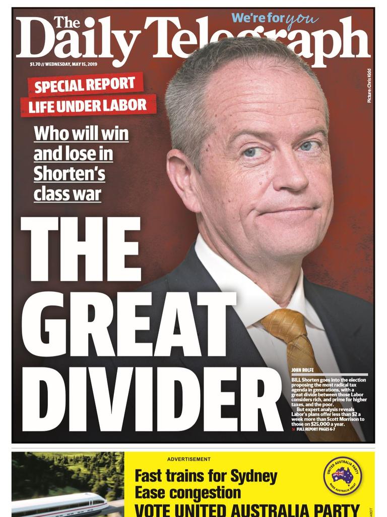 Daily Telegraph front page for May 15