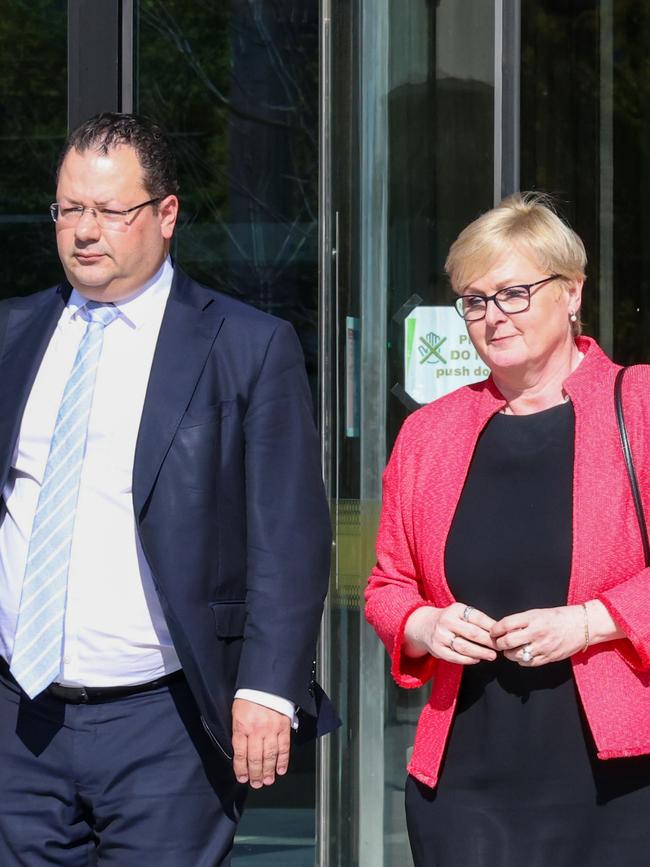 Liberal Senator Linda Reynolds leaving court in Canberra on Monday.