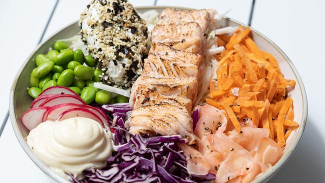 The aburi salmon poke bowl. Picture: David Kelly