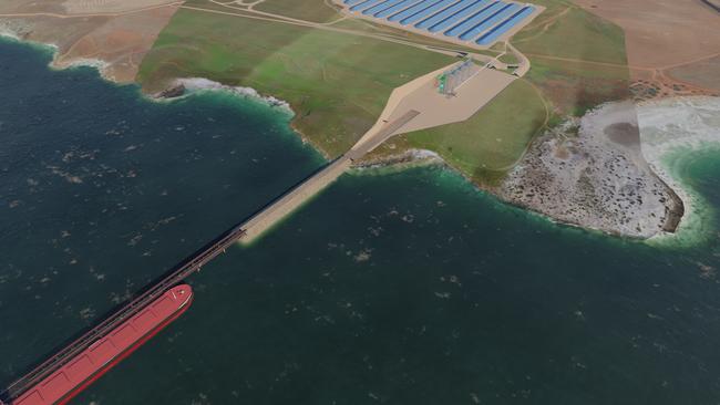 An artist impression of the Peninsula Ports deep-sea port and grain handling facility.