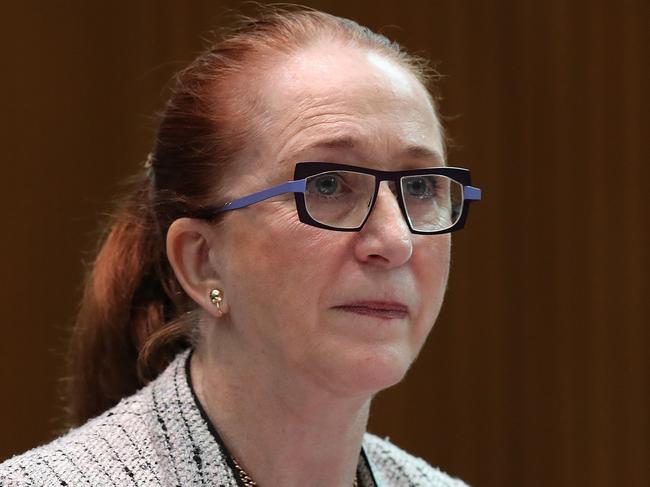 Australian Human Rights Commission President, Professor Rosalind Croucher appearing at a Senate Estimates hearing at Parliament House in Canberra. Picture Kym Smith