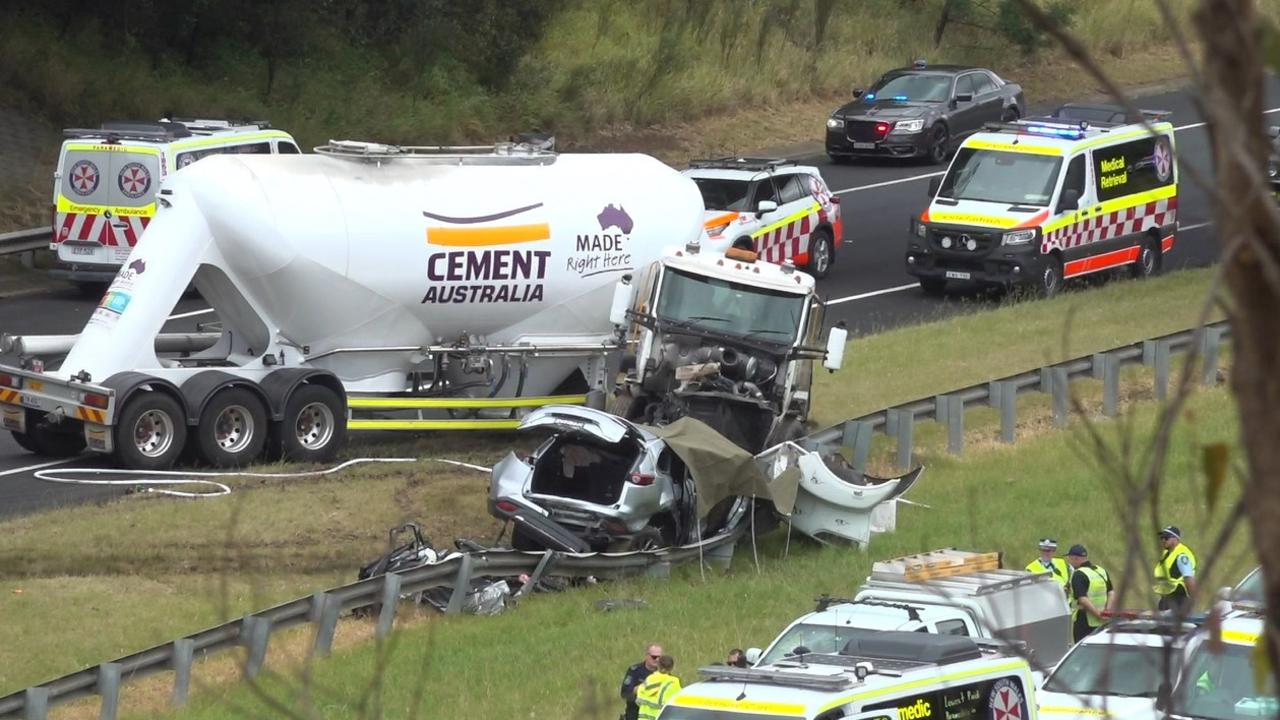 Woman, child dead after horror crash on Hume Motorway at Menangle