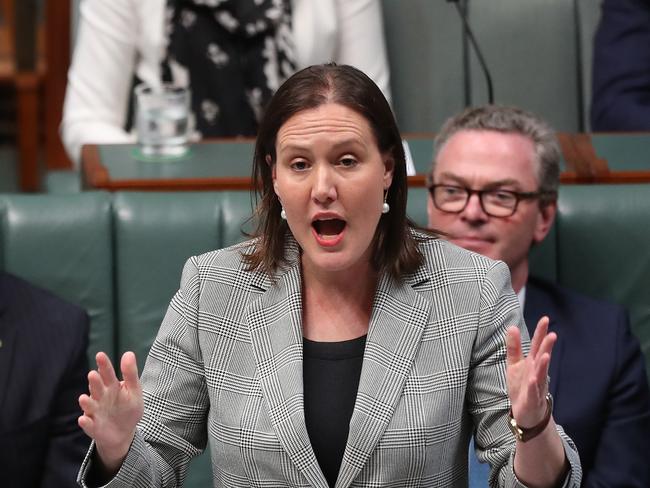 Minister for Jobs and Industrial Relations, Minister for Women Kelly O'Dwyer during Question Time in the House of Representatives Chamber, at Parliament House in Canberra. Picture Kym Smith