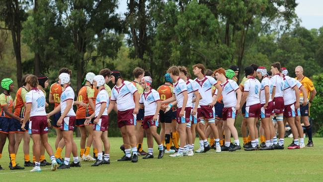 TAS First XV rugby action between Ormiston College and WestMAC in round one of the season. Picture courtesy of Barbara Herrmannsen.