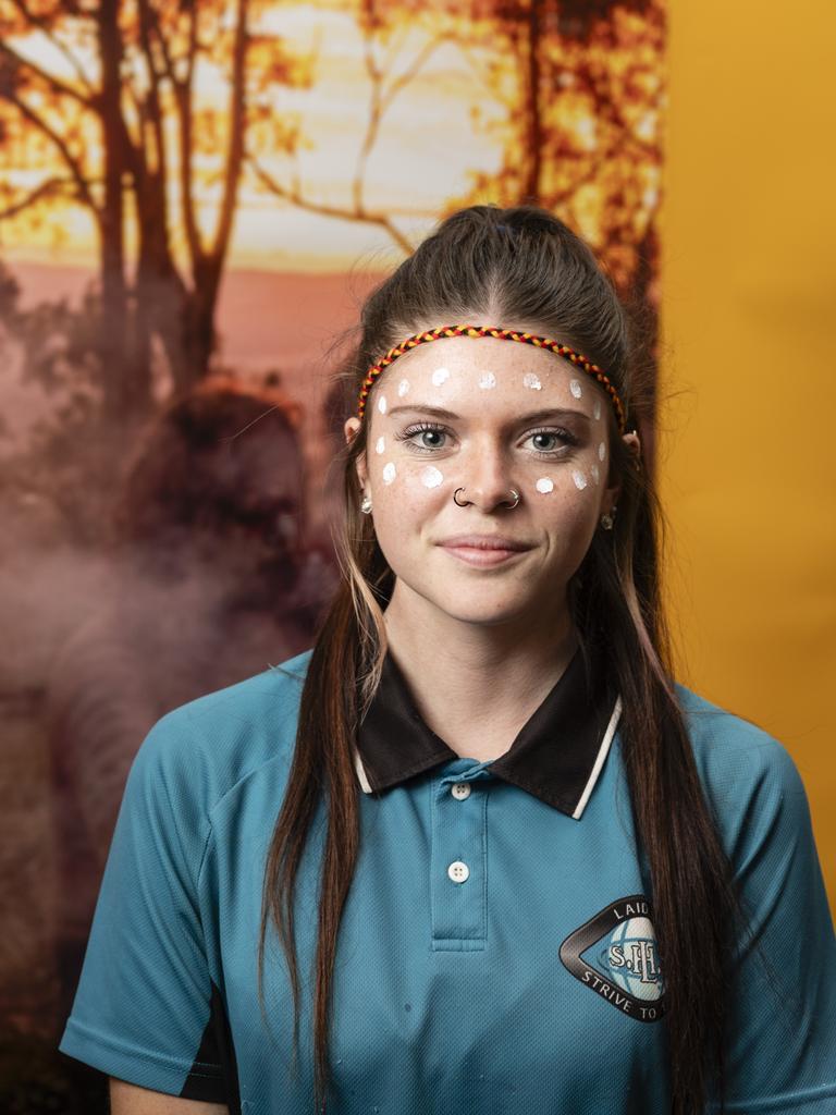 Maxine Woodhams of Laidley SHS at the Queensland Aboriginal and Torres Strait Islander Foundation (QATSIF) graduation at UniSQ. Picture: Kevin Farmer