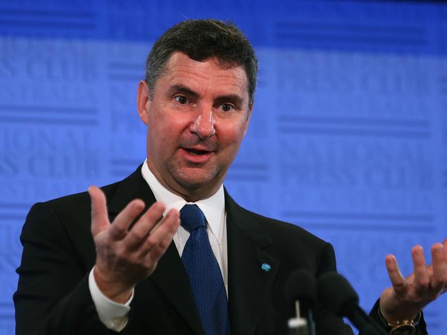 Dr Larry Marshall, Chief Executive of CSIRO speaking at The National Press Club in Canberra. Picture Kym Smith