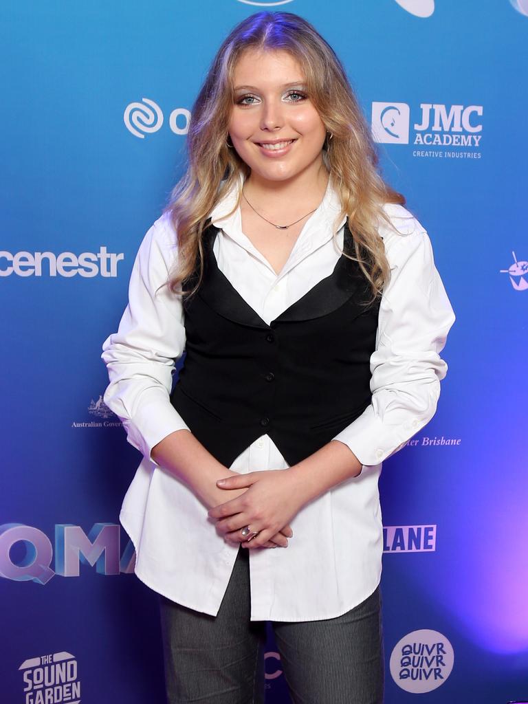 Paulina Schuemann on the 2022 Queensland Music Awards red carpet at The Fortitude Music Hall in Brisbane. Picture: Steve Pohlner