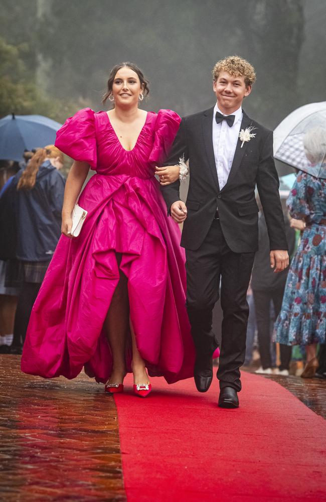 Bella Donaldson and partner Max Farmance at Fairholme College formal, Wednesday, March 27, 2024. Picture: Kevin Farmer