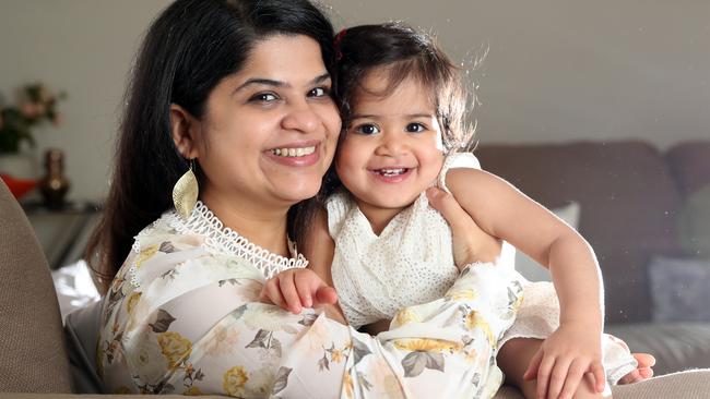 Sonal Pandit ate traditional Indian meals after having her baby Sara. Picture: Alex Coppel.