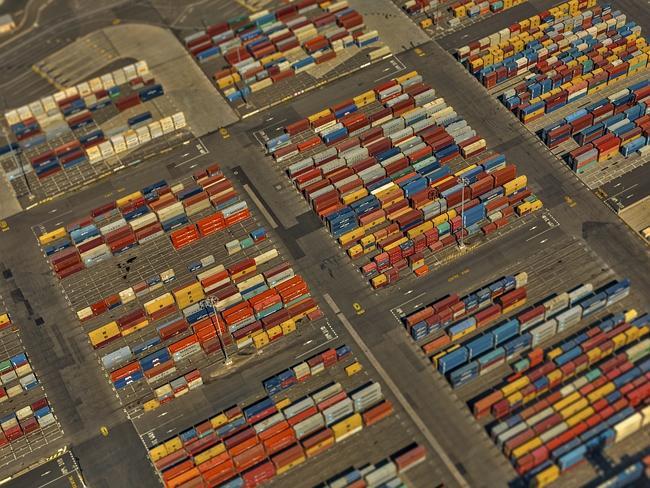 Footscray's docks: Colourful shipping containers add colour to the industrial landscape. Picture: Ben Thomas/...