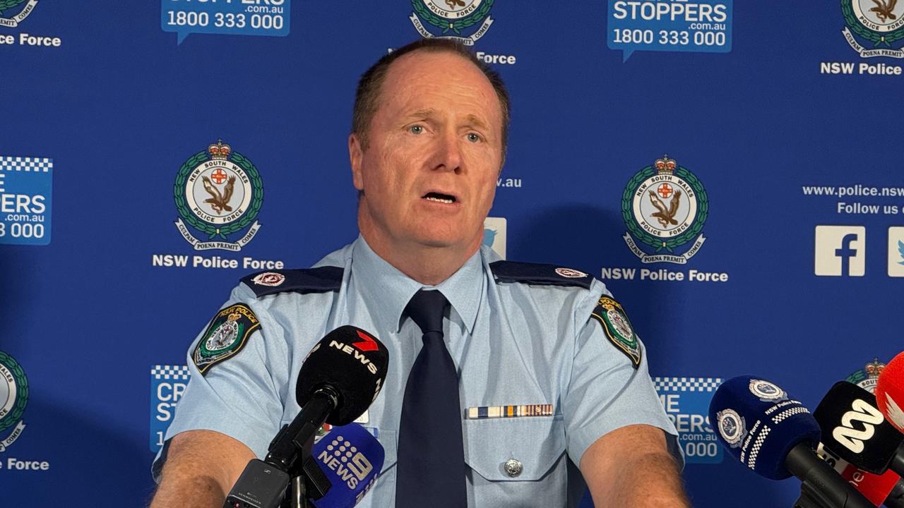 NSW Police Assistant Commissioner Michael Fitzgerald says electronic devices were seized from Jones’ home. Picture: NewsWire / Gaye Gerard