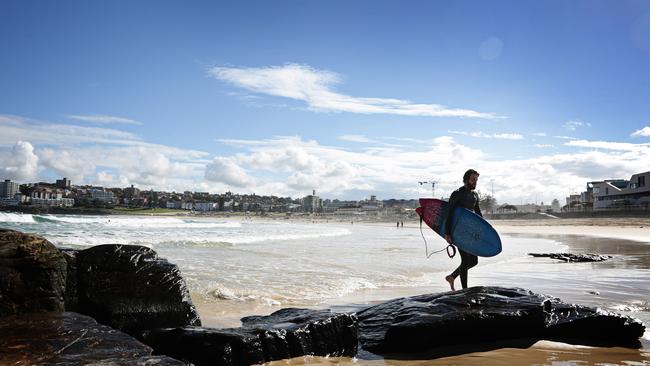 Meanwhile ... Sydney’s back in business today with blue skies over Bondi ... at least for now.  Photographer: Adam Yip