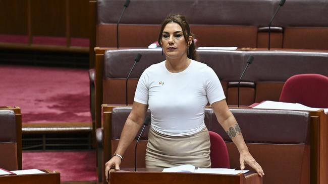 Independent senator Lidia Thorpe in the Senate chamber. Picture: Martin Ollman/NewsWire