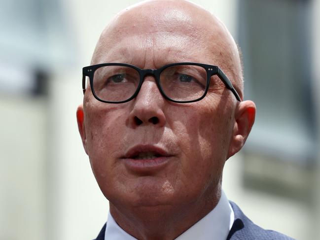 Opposition Leader Peter Dutton has called for Immigration Minister Andrew Giles and Home Affairs Minister Clare O’Neil to stand down over the matter. Picture: Richard Dobson