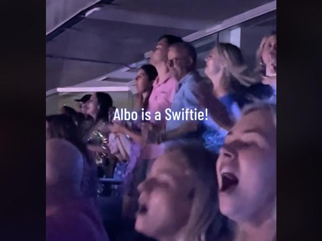 Prime Minister Anthony Albanese and partner Jodie Haydon 'shake it off' at the Taylor Swift concert.