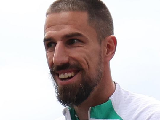 MELBOURNE, AUSTRALIA - NOVEMBER 12: Milos Degenek of the Socceroos arrives for a Socceroos training session at Lakeside Stadium on November 12, 2024 in Melbourne, Australia. (Photo by Robert Cianflone/Getty Images)