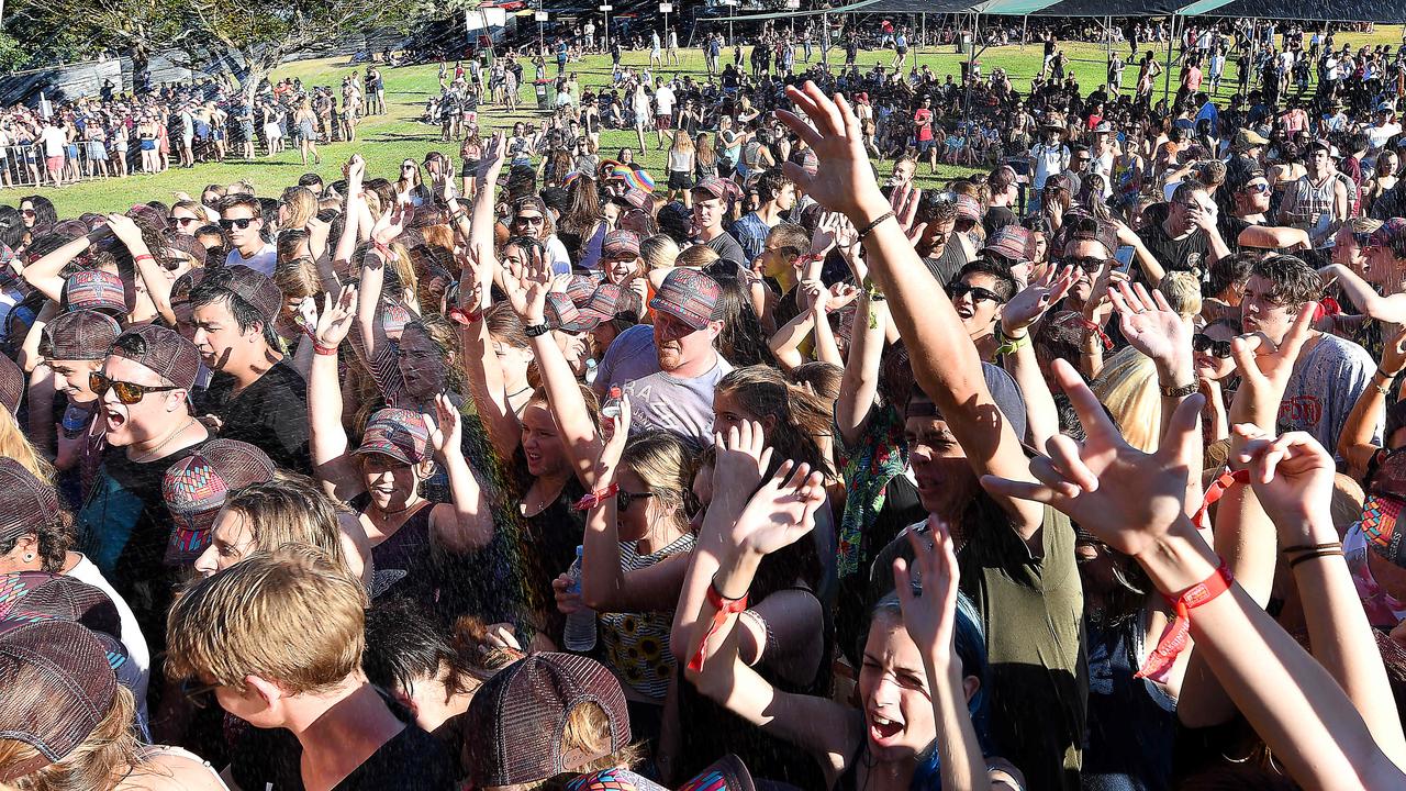 Security wet down the crowd as they heated up at BASSINTHEGRASS 2015