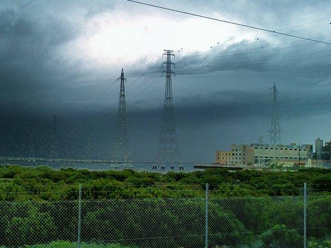 The storm system rolling over Port Augusta power station. Picture: Craig Element. Source: Facebook