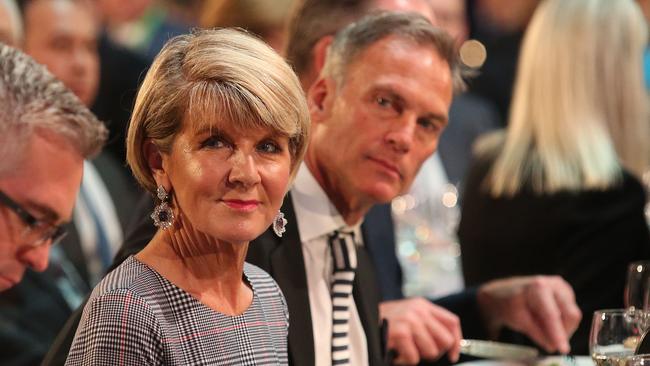 Julie Bishop and partner David Panton. Picture Kym Smith