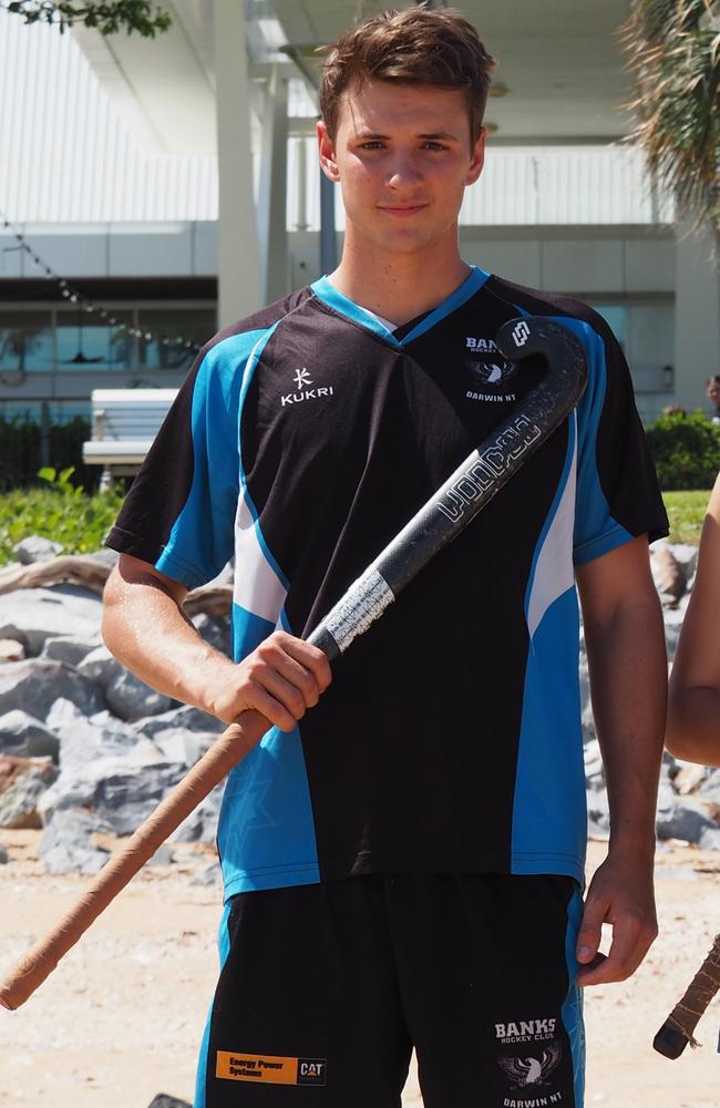 Banks' Billy Fahy and Emma Lodge. Picture: Hockey NT.