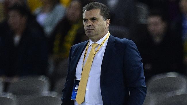 Ange Postecoglou offered his thoughts on AFL in China. (AAP Image/Julian Smith)