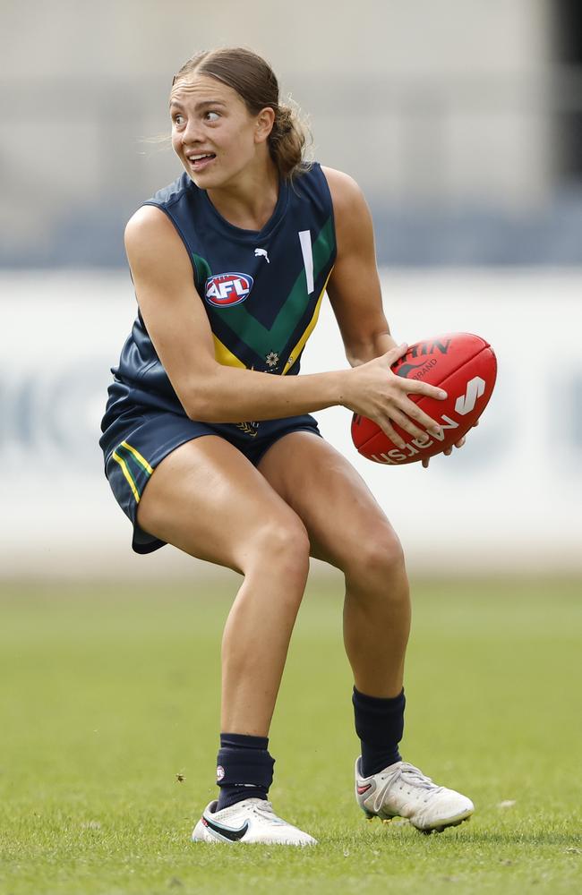 Zippy Fish has shone in her draft year. Picture: Darrian Traynor/AFL Photos/via Getty Images.