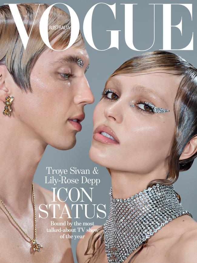 Troye Sivan and Lily-Rose Depp on the Vogue Australia July 2023 issue.