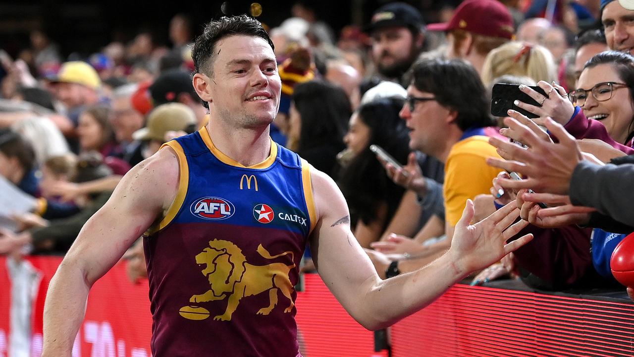 Lachie Neale says the Lions have players all over the ground contributing. Picture: Bradley Kanaris/Getty Images