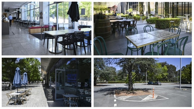 Empty eateries in Canberra CBD