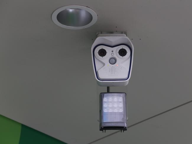 A numberplate scanning camera at a service station in Perth.