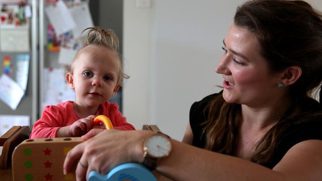 Lexie with Cerebral Palsy Alliance therapist Anne Cleaver.