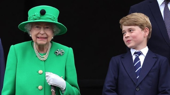 The Queen with her great grandson and the future king, Prince George.