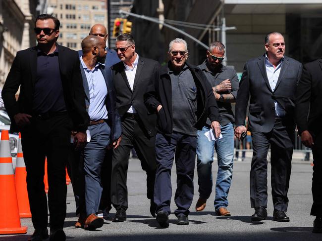 Robert De Niro arrives to speak in support of US President Joe Biden outside of the Manhattan Criminal Court. Picture: AFP