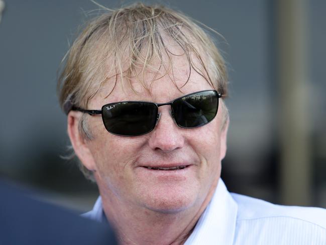 Trainer Kelly Schweida is seen after Jockey Jag Guthmann-Chester rode Desert Man to victory in race 7, the Gollan Racing Class 3 Plate, during Eagle Farm Race Day at Eagle Farm Racecourse in Brisbane, Saturday, December 22, 2018. (AAP Image/Tertius Pickard) NO ARCHIVING, EDITORIAL USE ONLY