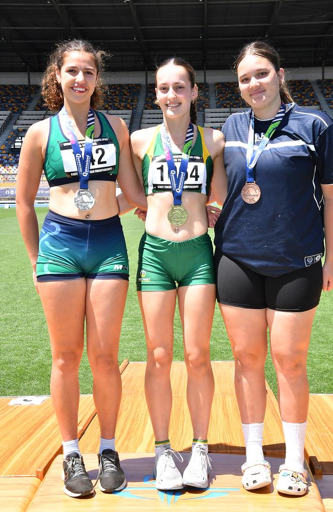 Medallist from the recent Queensland Representative School Sport track and field championships. Picture, John Gass. Many Have progressed to the All Schools.