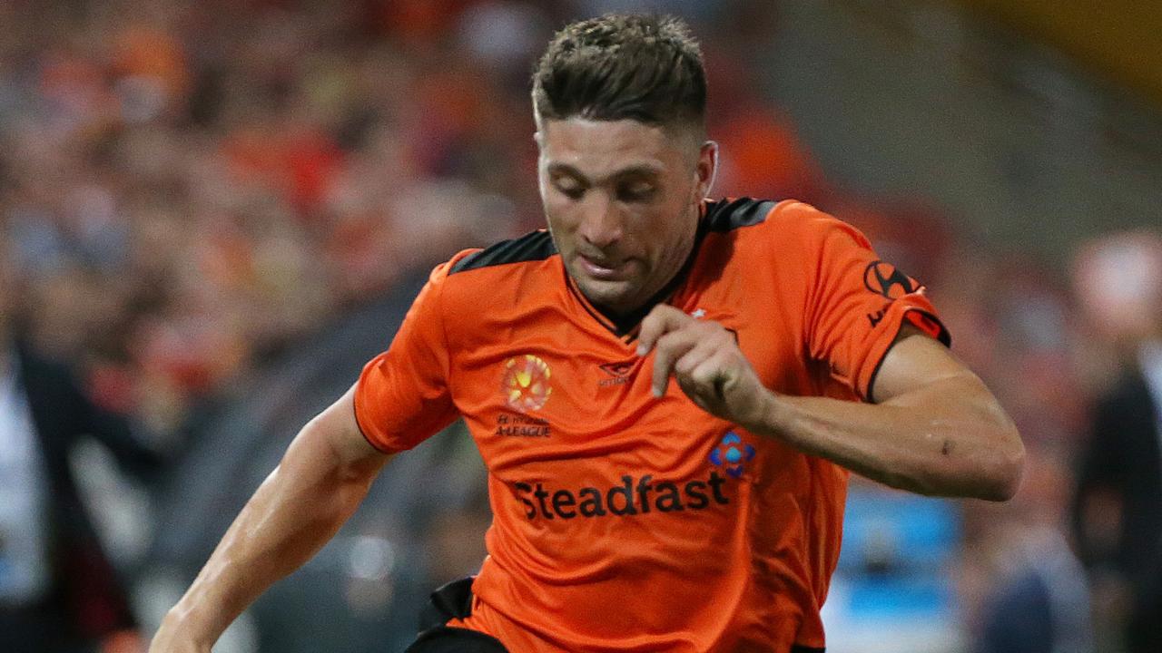 Brandon Borello. Brisbane Roar Vs Melbourne City at Suncorp Stadium. Pic Jono Searle.