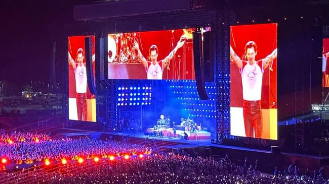 Harry Styles performs on the Gold Coast. Photo: Tanya French