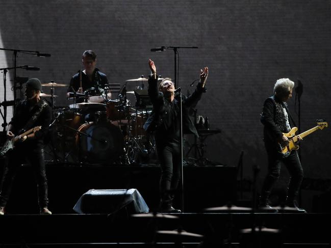 U2 played in front of 50,000 fans at the SCG. Picture: David Swift