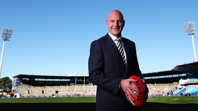 Premier Peter Gutwein at Blundstone Arena on Saturday before the Roos v Suns match. Picture: Nikki Davis-Jones