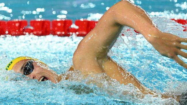 MELBOURNE, AUSTRALIA - DECEMBER 16: Flynn Southam of Australia competes in the Men's 4x200m Freestyle Final on day four of the 2022 FINA World Short Course Swimming Championships at Melbourne Sports and Aquatic Centre on December 16, 2022 in Melbourne, Australia. (Photo by Quinn Rooney/Getty Images)